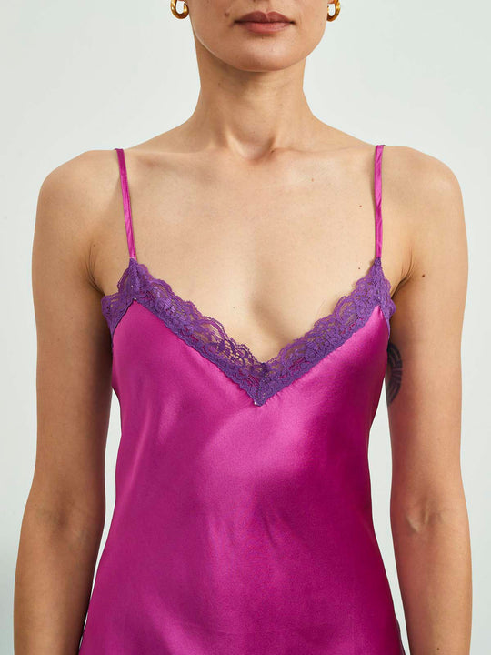 Aerith - Chic Split Hem Stijl Dames Nachtjapon Cami Jurk