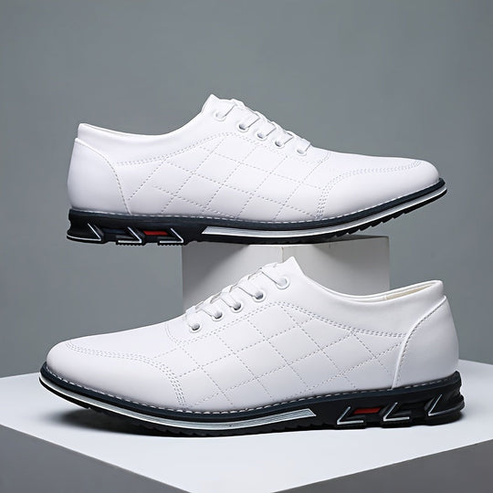 Heren Veterschoenen met Gequilte Details en Sportzool