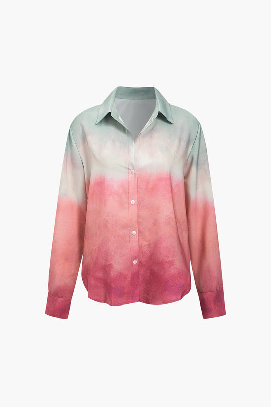 Sorcha - Stijlvolle Ombre Touch Dames Langemouwen Shirt