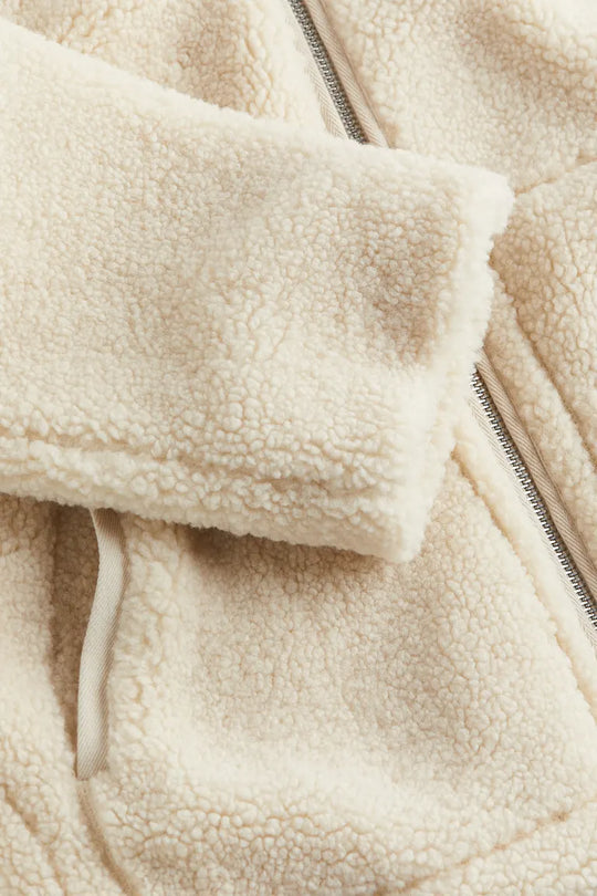 Dames Oversized Fleece Jas met Rits en Hoge Kraag | Comfortabele Pluche Winterjas