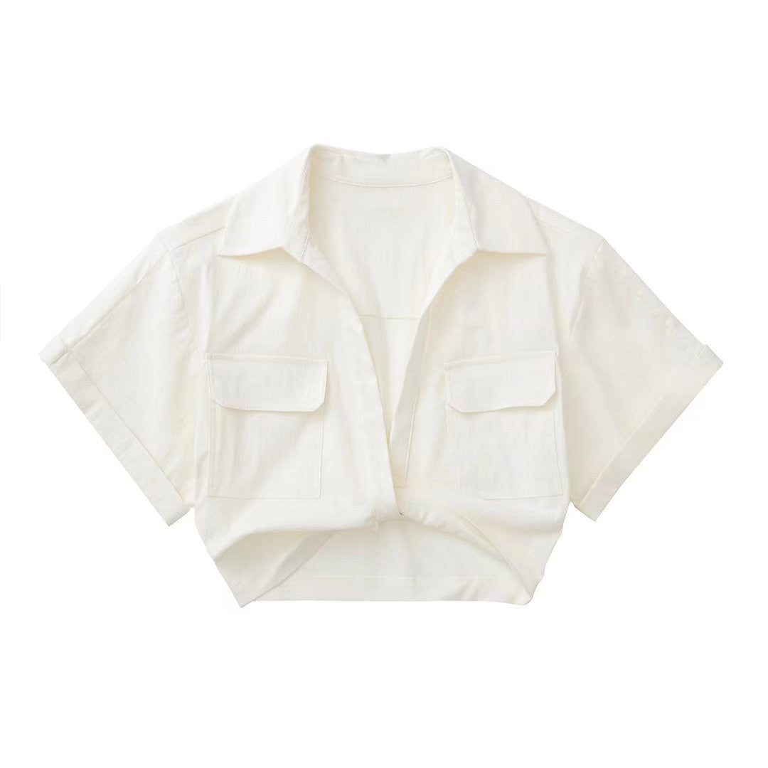 Elegante Linnen Crop Top met Kruisdetail – Stijlvol & Verfijnd voor Elke Gelegenheid