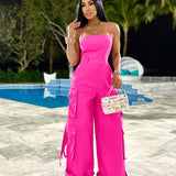 Cargo Jumpsuit Dames – Trendy Utility Jumpsuit met Wijde Pijpen in 5 Kleuren