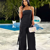 Cargo Jumpsuit Dames – Trendy Utility Jumpsuit met Wijde Pijpen in 5 Kleuren