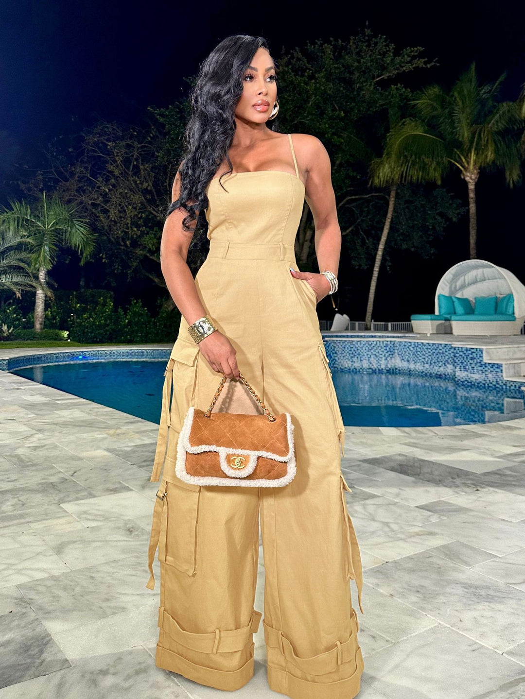 Cargo Jumpsuit Dames – Trendy Utility Jumpsuit met Wijde Pijpen in 5 Kleuren