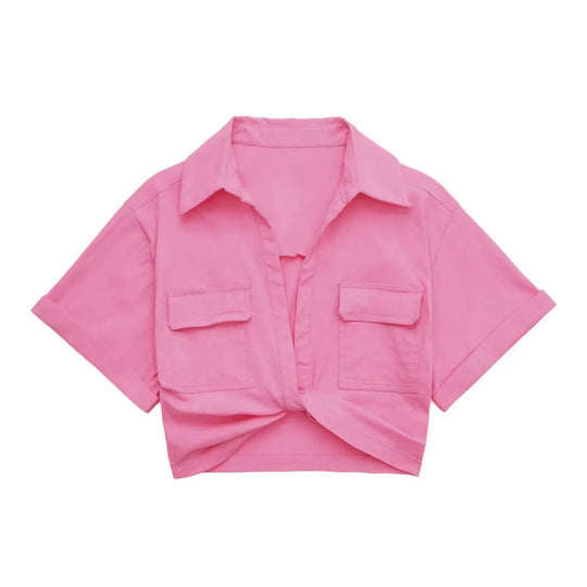 Elegante Linnen Crop Top met Kruisdetail – Stijlvol & Verfijnd voor Elke Gelegenheid