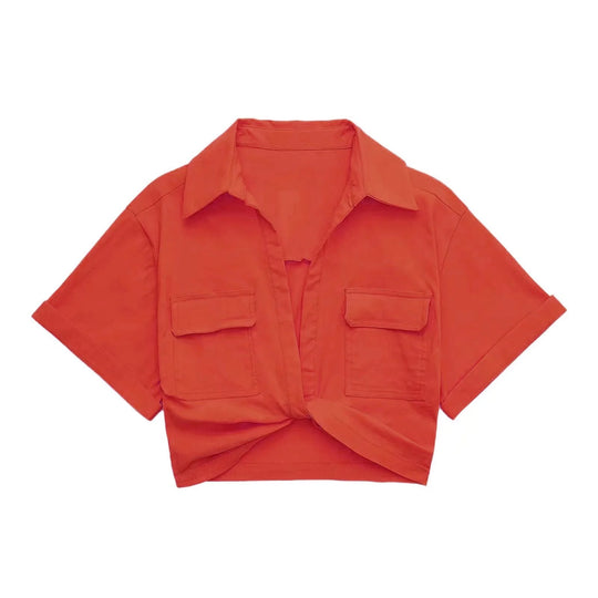 Elegante Linnen Crop Top met Kruisdetail – Stijlvol & Verfijnd voor Elke Gelegenheid