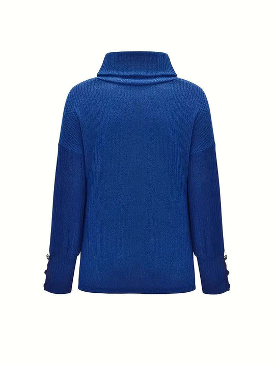 Dames Coltrui met Knopmouwdetails en Relaxed Fit
