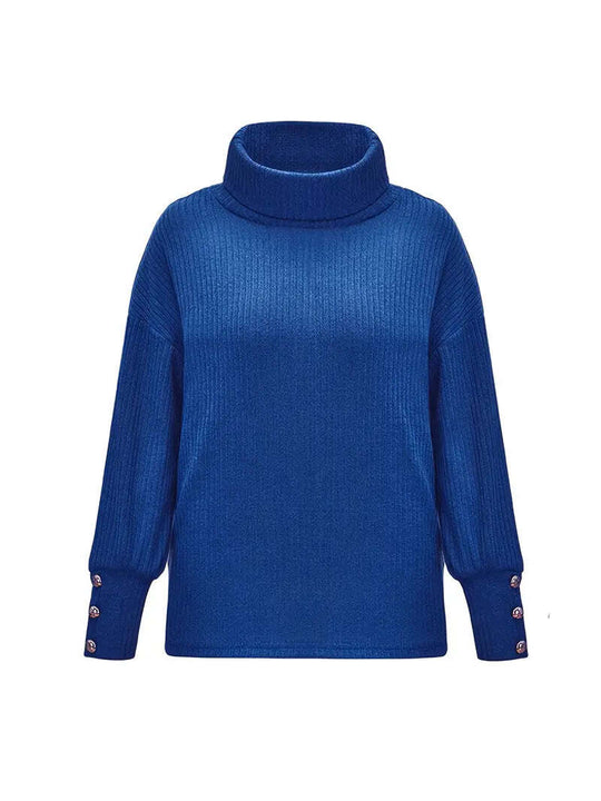 Dames Coltrui met Knopmouwdetails en Relaxed Fit