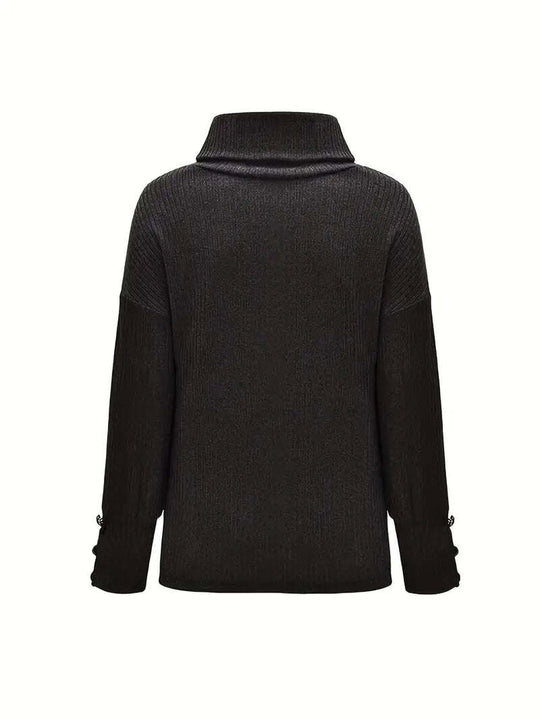Dames Coltrui met Knopmouwdetails en Relaxed Fit