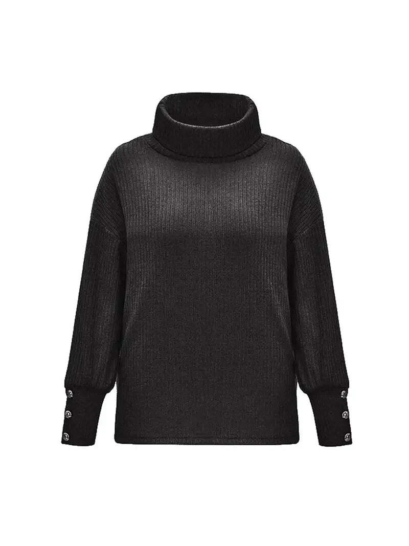 Dames Coltrui met Knopmouwdetails en Relaxed Fit
