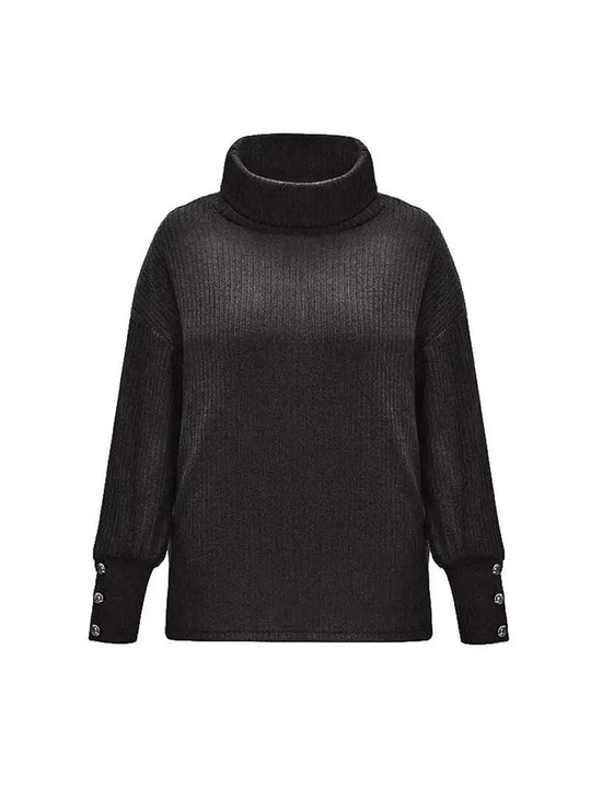 Dames Coltrui met Knopmouwdetails en Relaxed Fit