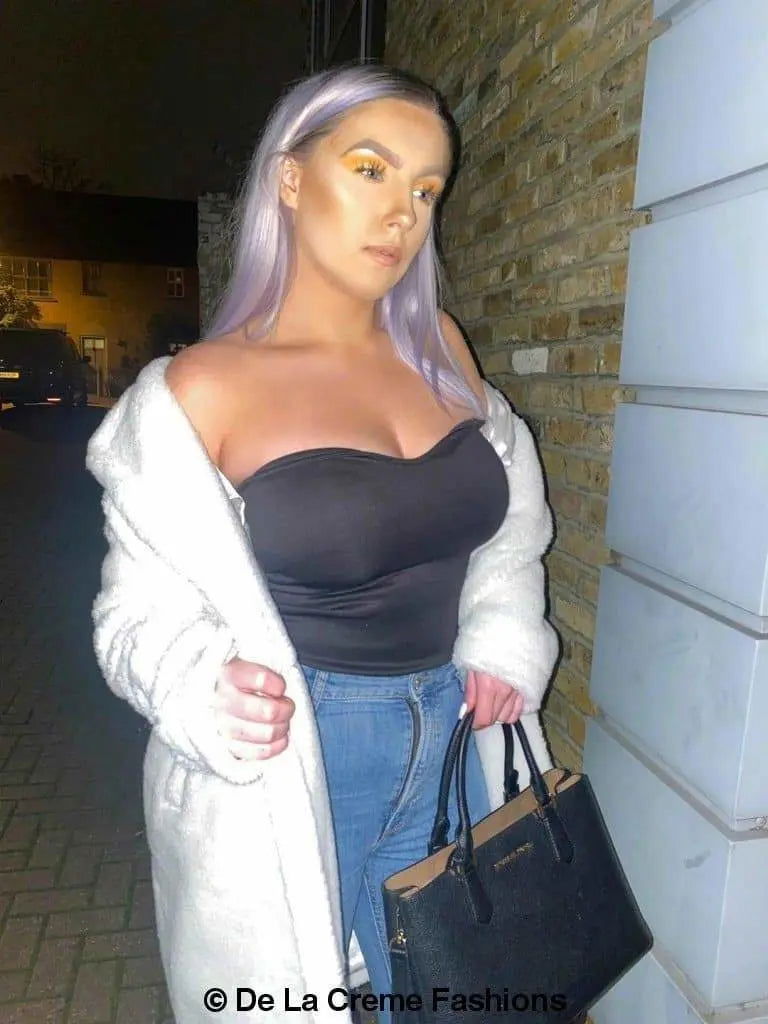 Jackie Dubbelzijdige Borg Teddy Midi Jas | Oversized Pasvorm met Dubbelzijdige Knoopsluiting | Volledig Gevoerd