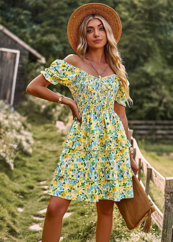 Romantische zomerjurk voor dames met bloemenpatroon