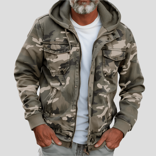 Hoodie met Camouflagepatroon en Cargozakken voor Mannen | Ideaal voor Lente en Herfst