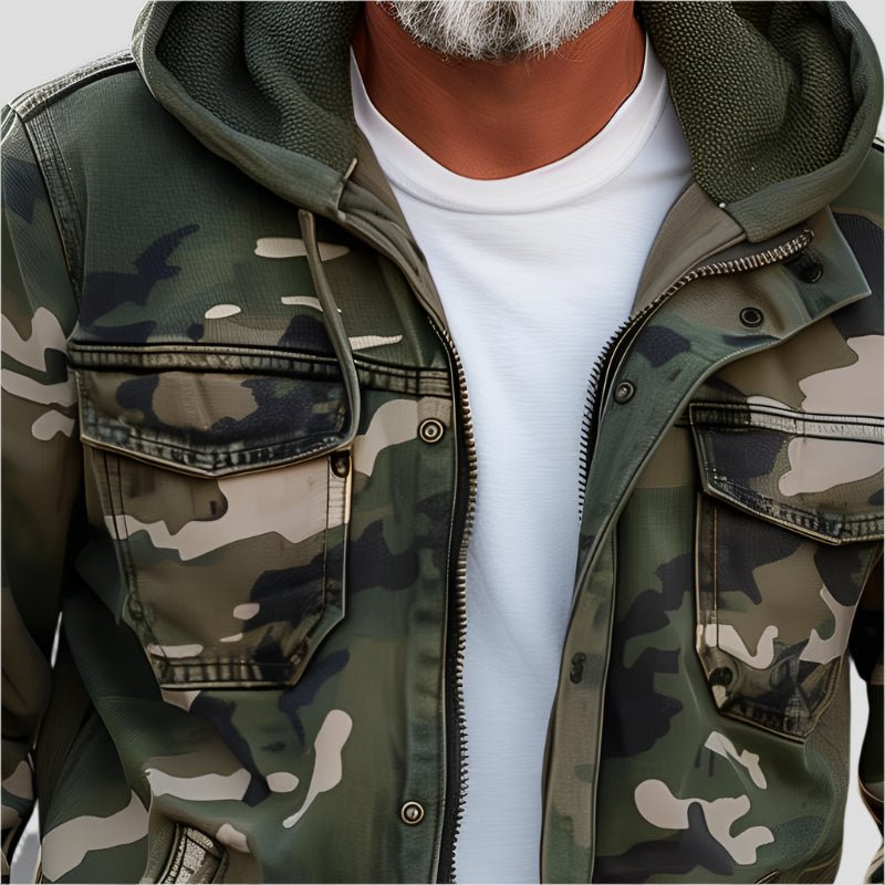 Hoodie met Camouflagepatroon en Cargozakken voor Mannen | Ideaal voor Lente en Herfst