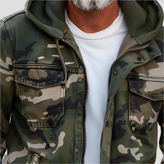 Hoodie met Camouflagepatroon en Cargozakken voor Mannen | Ideaal voor Lente en Herfst