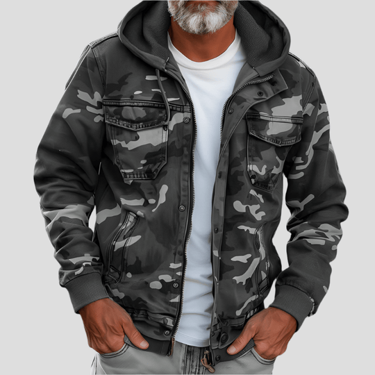 Hoodie met Camouflagepatroon en Cargozakken voor Mannen | Ideaal voor Lente en Herfst