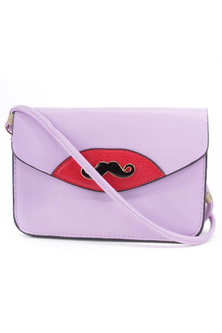 Lavendel Snor Hanger Faux Leren Clutch