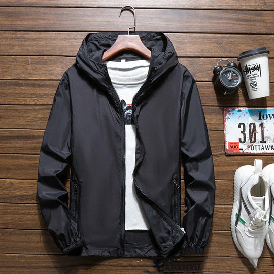 Lichte Waterdichte Windbreaker Jas voor Mannen | Met Kap & Ritssluiting | Bescherming tegen Wind en Regen