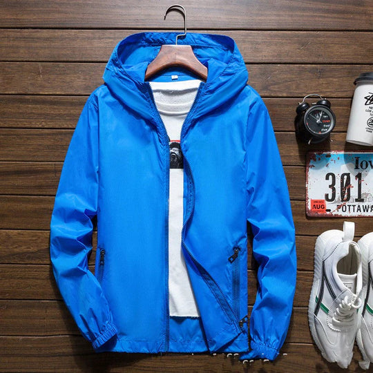 Lichte Waterdichte Windbreaker Jas voor Mannen | Met Kap & Ritssluiting | Bescherming tegen Wind en Regen