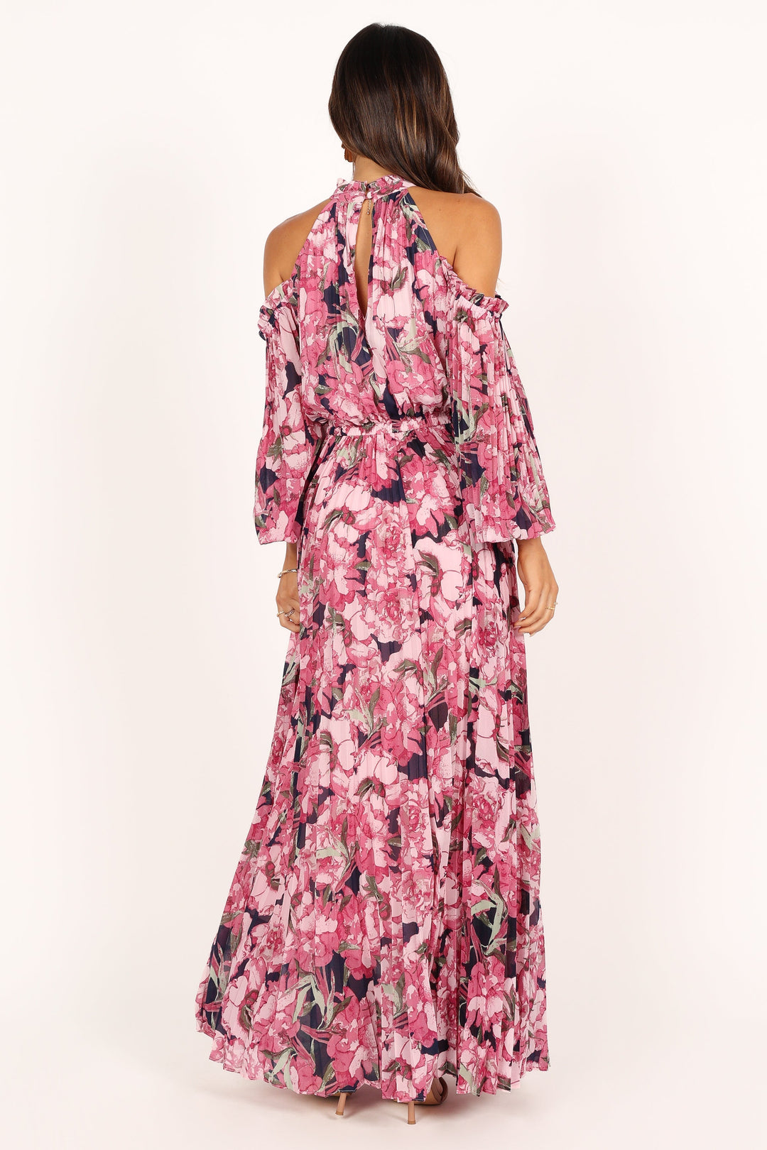 Hilary Plissé Maxi Jurk - Roze Bloemen