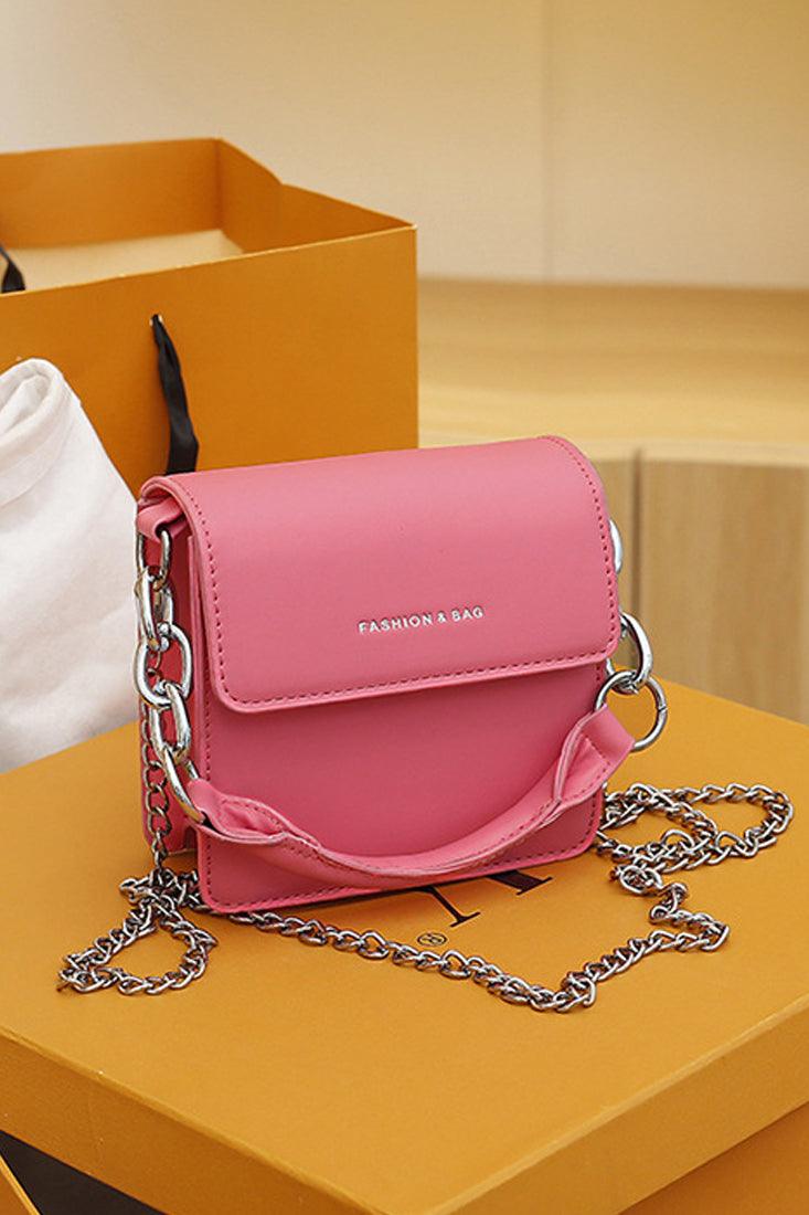 Roze Zilveren Ketting Accent Handtas