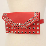 Rode Cut Out Faux Leather Mini Heuptas