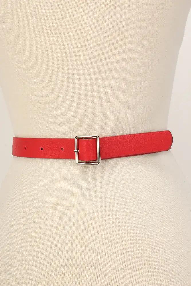 Rode Cut Out Faux Leather Mini Heuptas