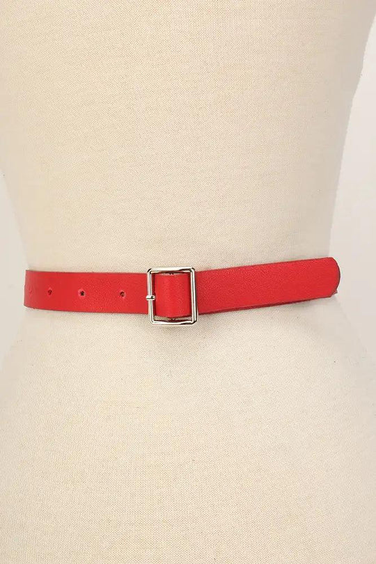 Rode Cut Out Faux Leather Mini Heuptas
