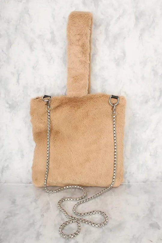 Sexy Beige Nep Bont Mini Tote Bag