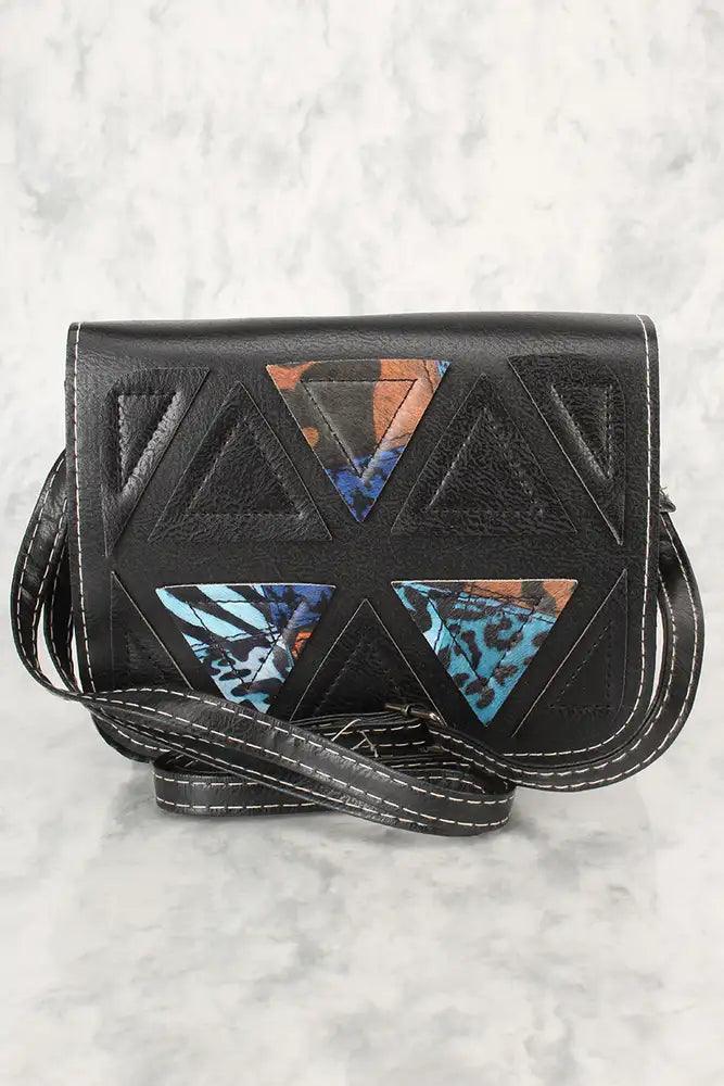 Sexy Zwart Blauw Dierenprint Geometrische Faux Leer Mini Schoudertas