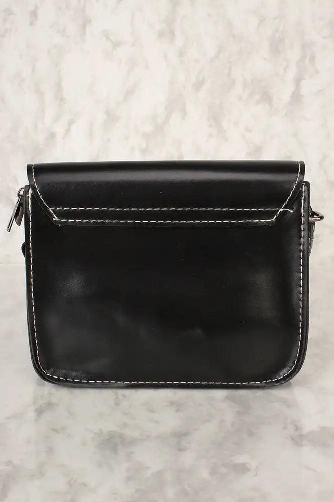 Sexy Zwarte Faux Leer O-Ring Accent Kleine Schoudertas/ Handtas