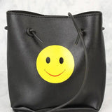 Zwarte Kleine Schoudertas met Smiley Print – Speels & Urban