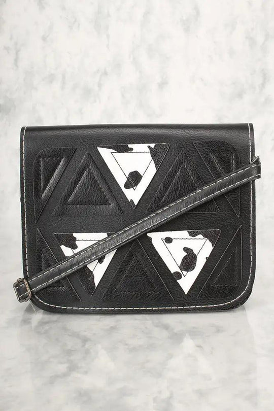 Sexy Zwart Witte Dierlijke Print Geometrische Faux Leer Mini Schouderhandtas