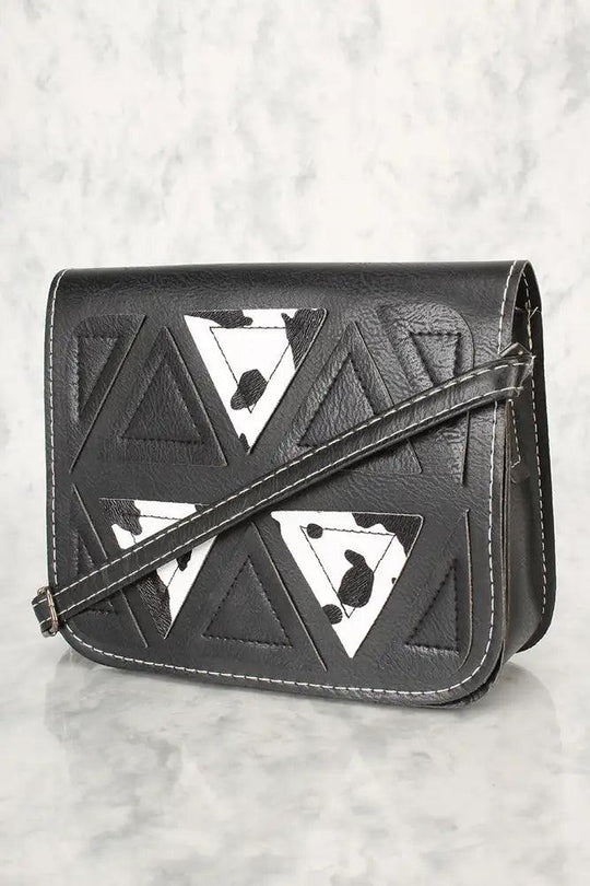 Sexy Zwart Witte Dierlijke Print Geometrische Faux Leer Mini Schouderhandtas