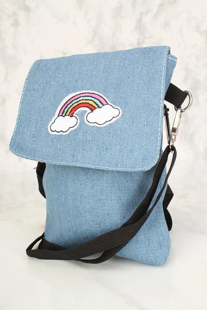 Sexy Denim Regenboog Patch Mini Schoudertas