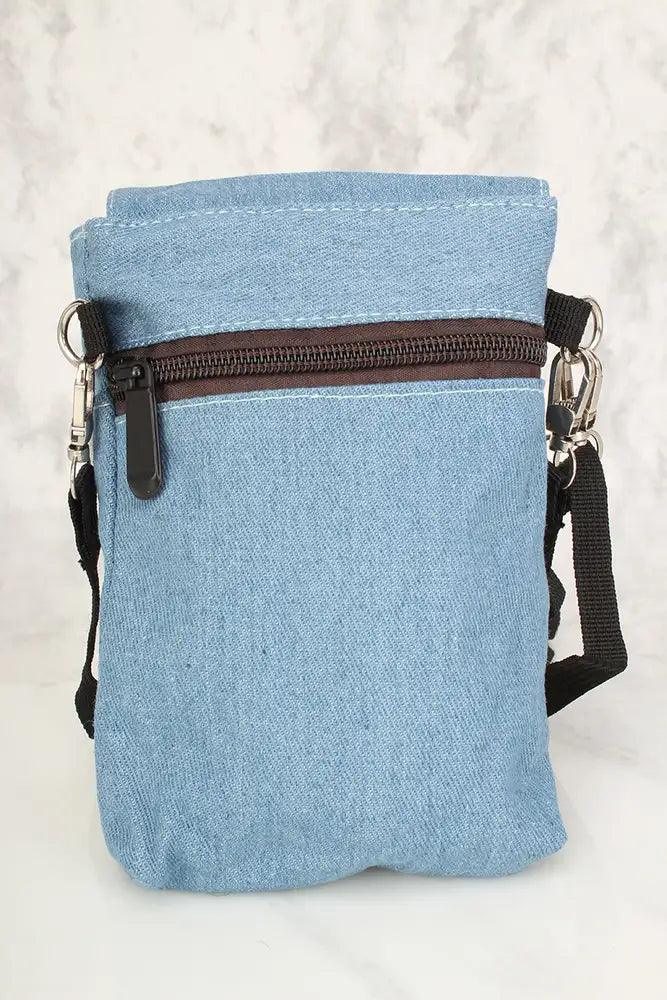 Sexy Denim Rode Cactus Patch Mini Schoudertas/Handtas
