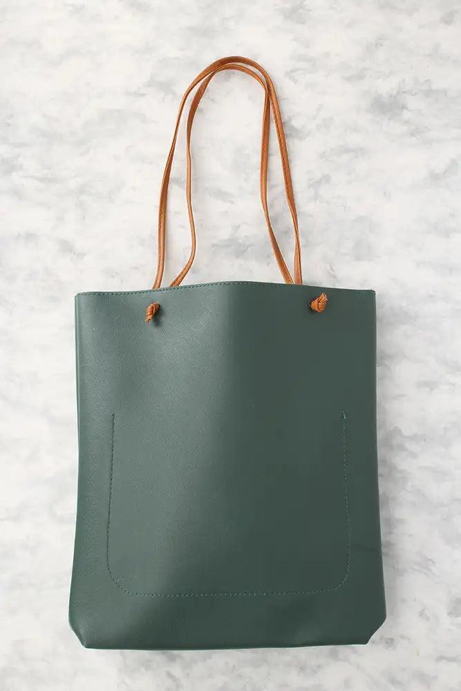 Sexy Hunter Green Friet Print Casual 2Pc. Tote Handtas