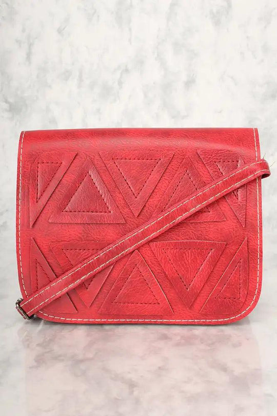 Sexy Rode Geometrische Faux Leren Mini Schouderhandtas