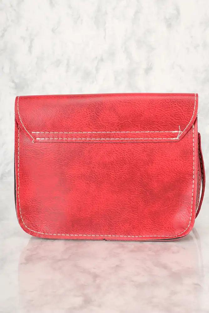 Sexy Rode Geometrische Faux Leren Mini Schouderhandtas
