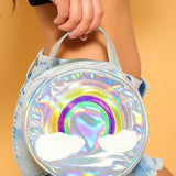 Sexy Zilveren Holografische Regenboog Mini Handtas
