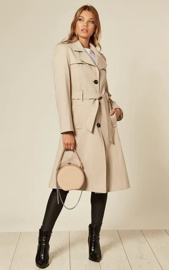 Dames Lichte Militaire Duster Trenchcoat | Met Riemsluiting en Epauletten | Voorjaar en Zomer Mantel