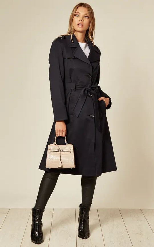 Dames Lichte Militaire Duster Trenchcoat | Met Riemsluiting en Epauletten | Voorjaar en Zomer Mantel