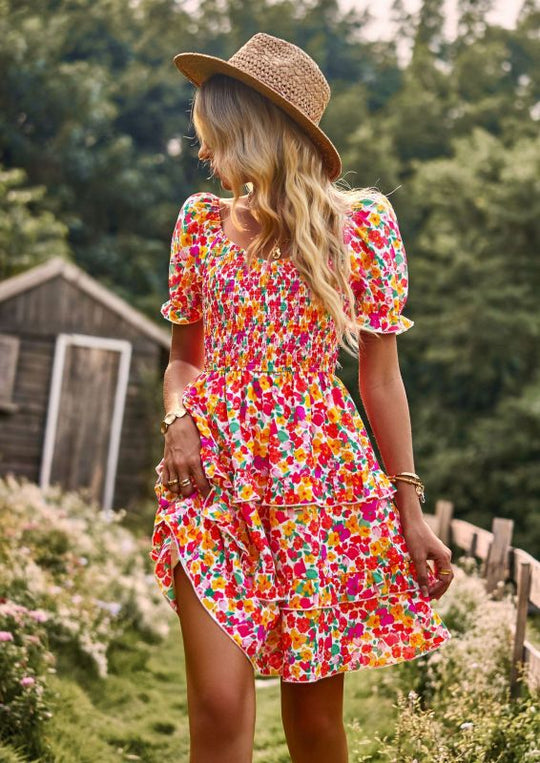 Romantische zomerjurk voor dames met bloemenpatroon