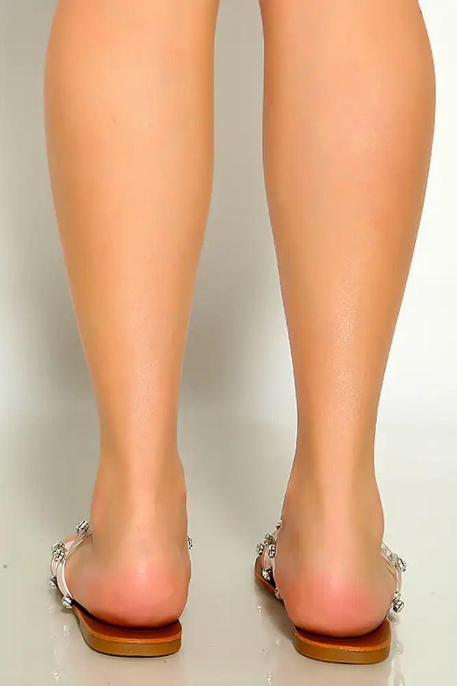 Tan Open Teen Duidelijke Bandjes Instap Sandalen