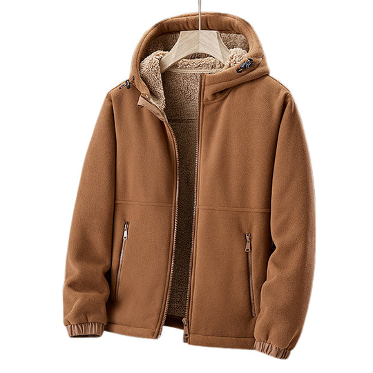 Heren Fleece Winterjas | Met Capuchon & Ritssluitingen | Lichtgewicht en Warm