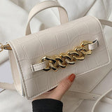 Witte Gouden Ketting Accent Schoudertas