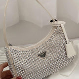 Witte Rhinestones Mini Handtas