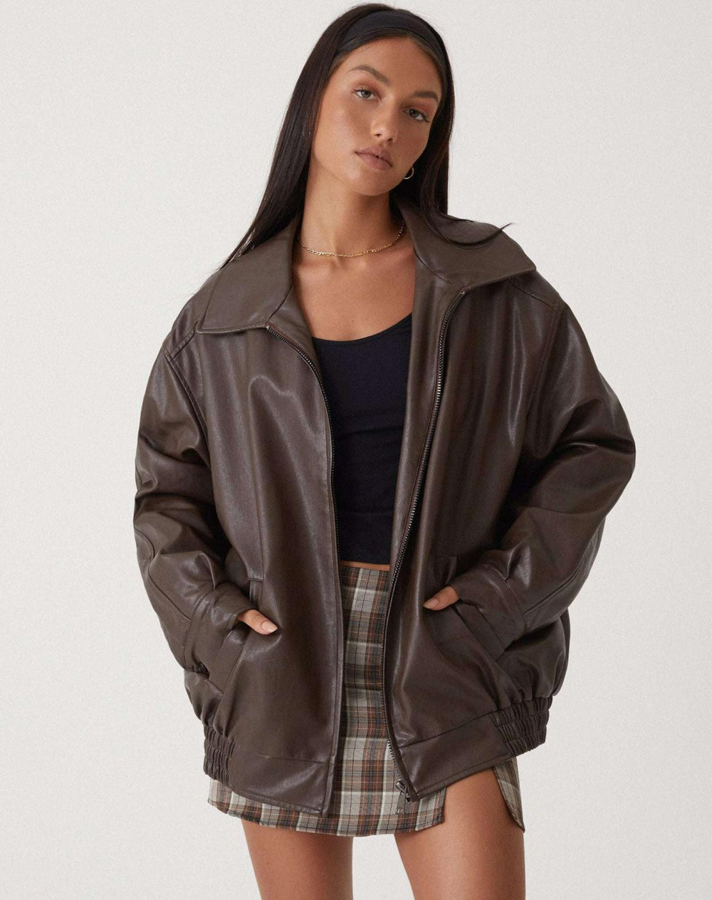 Dames Leren Jas | Oversized Pasvorm | Lichtgewicht Laag