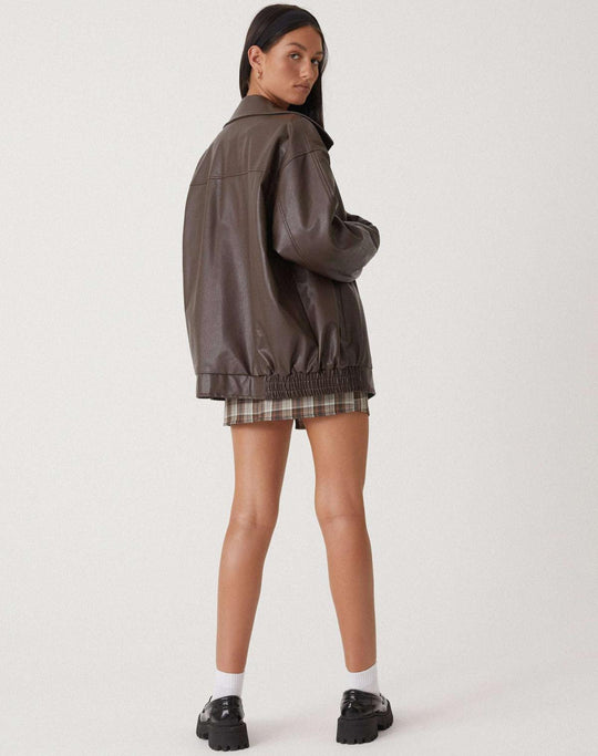 Dames Leren Jas | Oversized Pasvorm | Lichtgewicht Laag